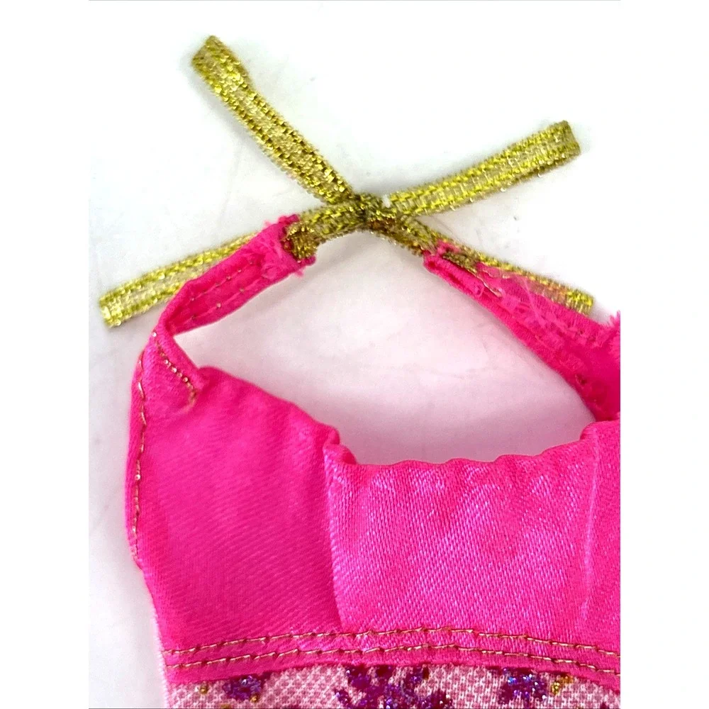 2010 Barbie Fashionistas‎ Sweetie PINK Lace Halter Dress Mini Ruffle Party